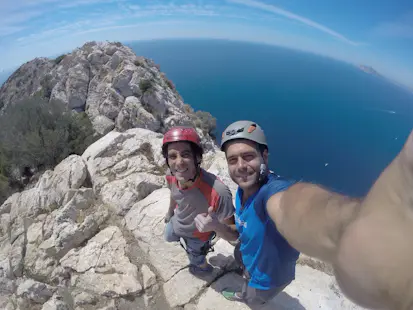 Rock climbing in the Natural Park of Penyal d’Ifac, Calpe, Spain