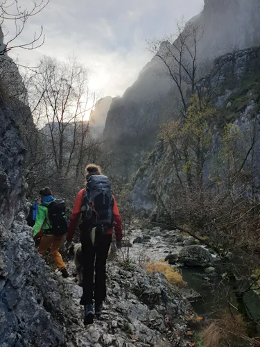 Climbing adventure day in Turda Gorge, Transylvania, Romania