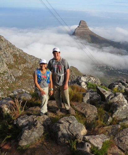 Climbing on Table Mountain, Cape Town