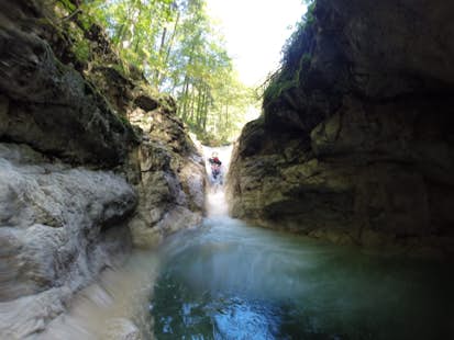 Family-friendly canyoning on the Attersee in Salzkammergut, Austria: Burggrabenklamm