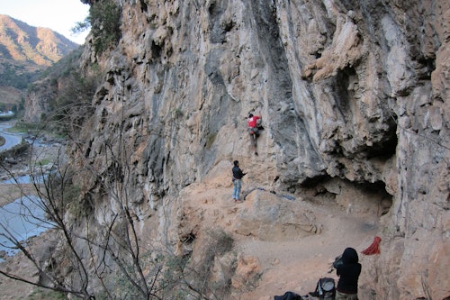 Rock climbing with a guide in Yangshuo, China (near Guilin)