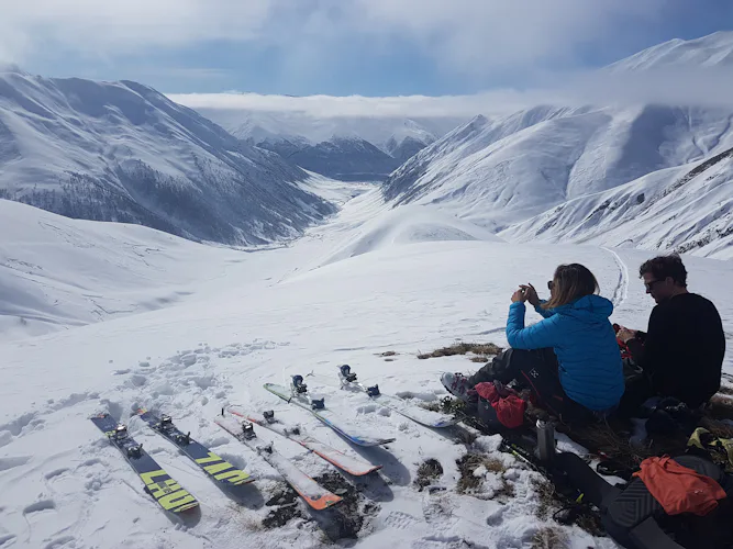 Ski touring in Svaneti, Georgia (Caucasus): Tetnuldi, Koruldi Lakes, Chalaadi Glacier, Ushguli