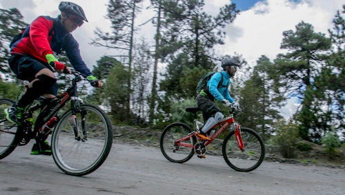 Mountain biking to the crater lakes on Nevado de Toluca in Mexico