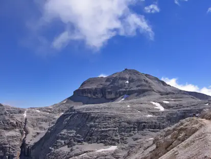 Climb the Cesare Piazzetta via ferrata to the top of Piz Boè (Sella Group) in the Dolomites