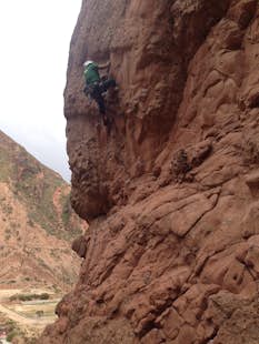 Rock climbing in the Aranjuez Valley in La Paz, Bolivia