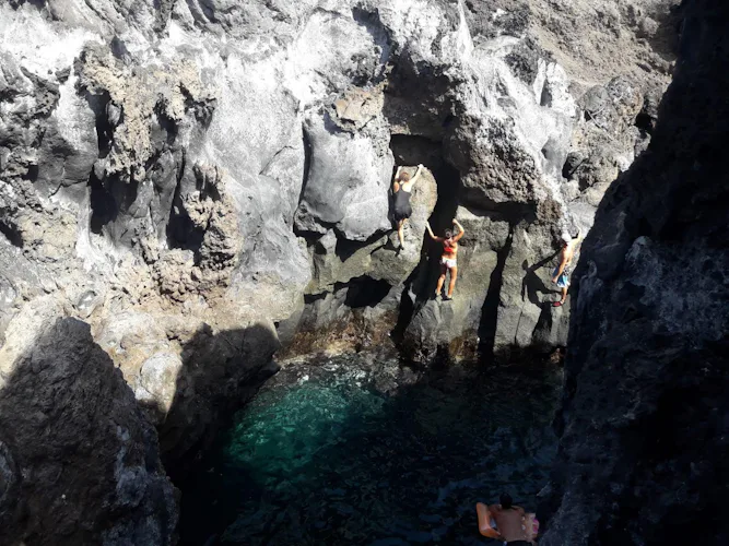 Deep-water soloing in Tenerife (Canary Islands), Spain