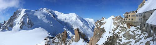 Glacier hiking in the Mont Blanc range in Chamonix