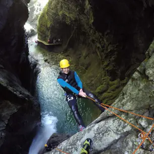 Canyoning in Kozjak Canyon, Soca Valley (Slovenia)