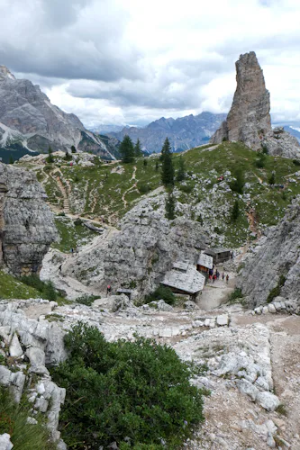 Cinque Torri, Day hike in the Dolomites near Cortina d'Ampezzo, Italy