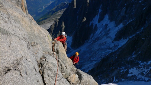 Alpine rock climbing in the Washington Cascades in the Pacific Northwest