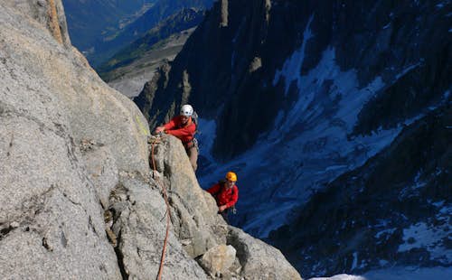 Alpine rock climbing in the Washington Cascades in the Pacific Northwest