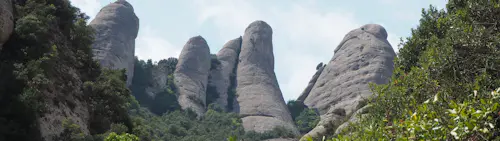 Day hike among the magic stones of the Montserrat Natural Park near Barcelona