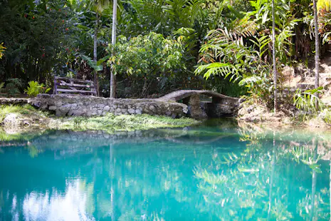 Multi-sport adventure day at the Cool Blue Hole & Island Gully Falls in Jamaica, near Runaway Bay