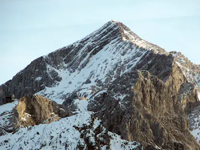 Climb the Alpspitze via ferrata in the winter in the Bavarian Alps