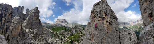 Rock climbing for beginners in Cinque Torri, near Cortina d’Ampezzo