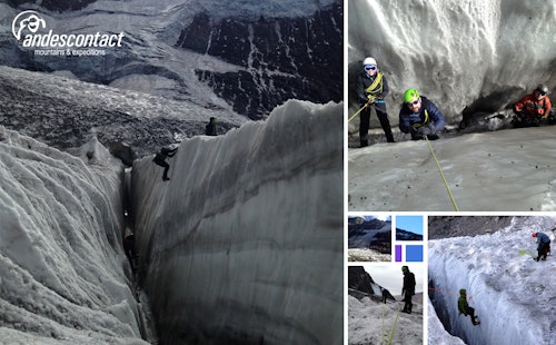 4-day Glacier travel and rescue course on the Loma Larga glacier, near Santiago, Chile