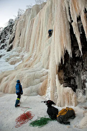 Ice climbing in Finland