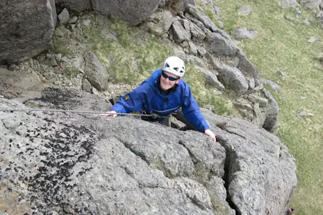 Beginners rock climbing course in the Lake District, UK.