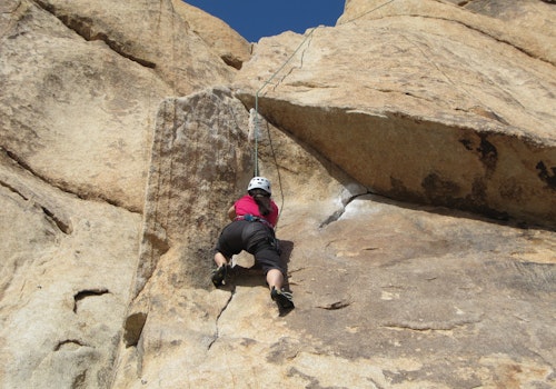 Rock climbing day in the Joshua Tree National Park, near Los Angeles