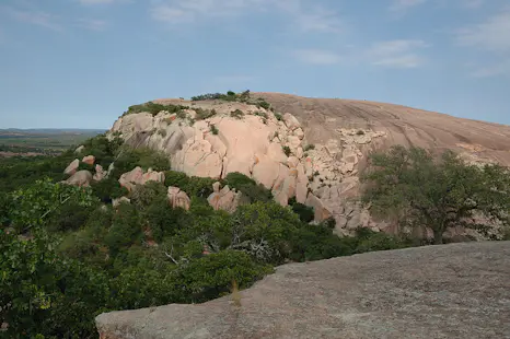 Rock climbing at Enchanted Rock near Austin, Texas