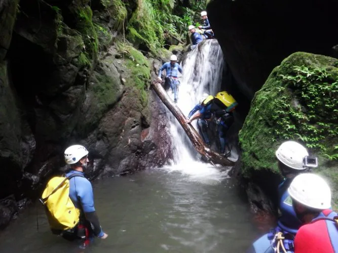 Bois Malaisé canyoning day in Basse-Terre Island, Guadeloupe (Experts only)