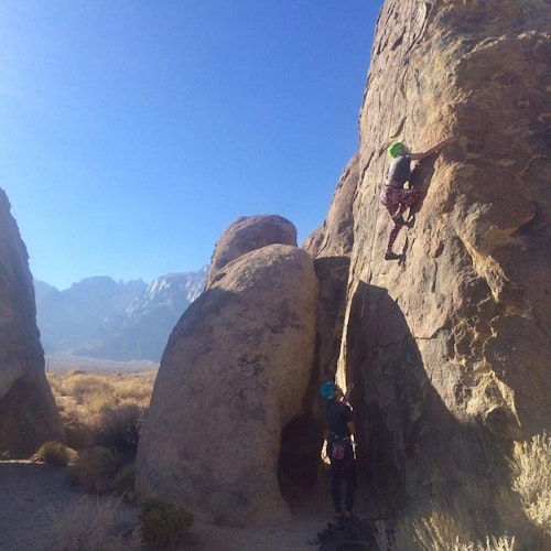 Introductory rock climbing lessons in Lone Pine, CA (Half-day)