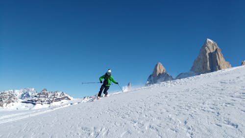 Ski touring day on Cerro Electrico in El Chalten, Patagonia Sur