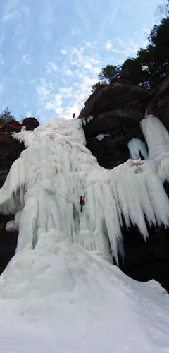Ice climbing day in the Catskills, New York