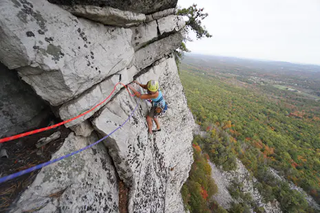 Rock climbing marathon in The Gunks, near New York City