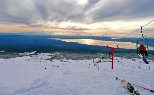 Beginner ski lessons on the Villarrica Volcano, near Pucón