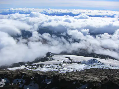 Ski mountaineering day on the Villarrica Volcano, near Pucón