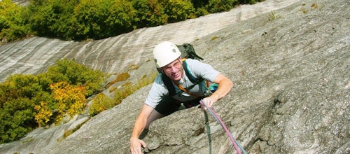 Rock climbing day on Whiteside Mountain, near Asheville, NC