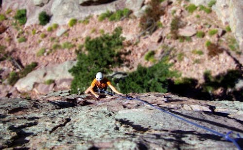 Rock climbing day in Eldorado Canyon, near Boulder, CO