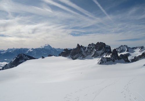 Heliskiing on Glacier du Trient, near Verbier