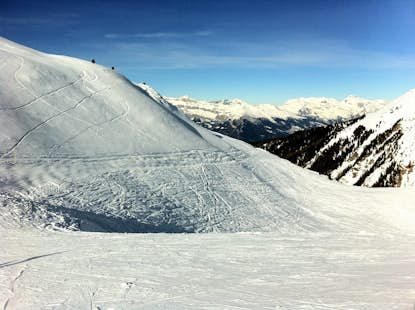 Freeride snowboarding day in Verbier, Pennine Alps