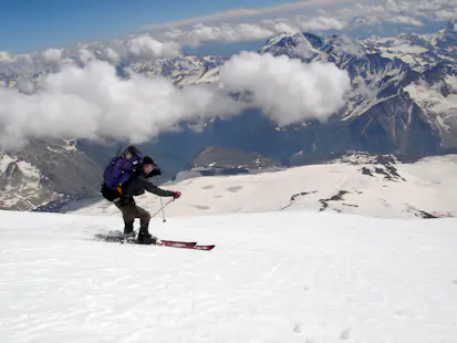 Freeride skiing in the Caucasus, near Mount Elbrus (Russia), 8 days