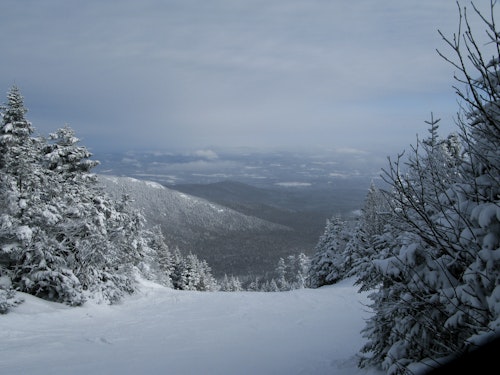 Backcountry skiing on the Teardrop Trail, Mt. Mansfield (West side)
