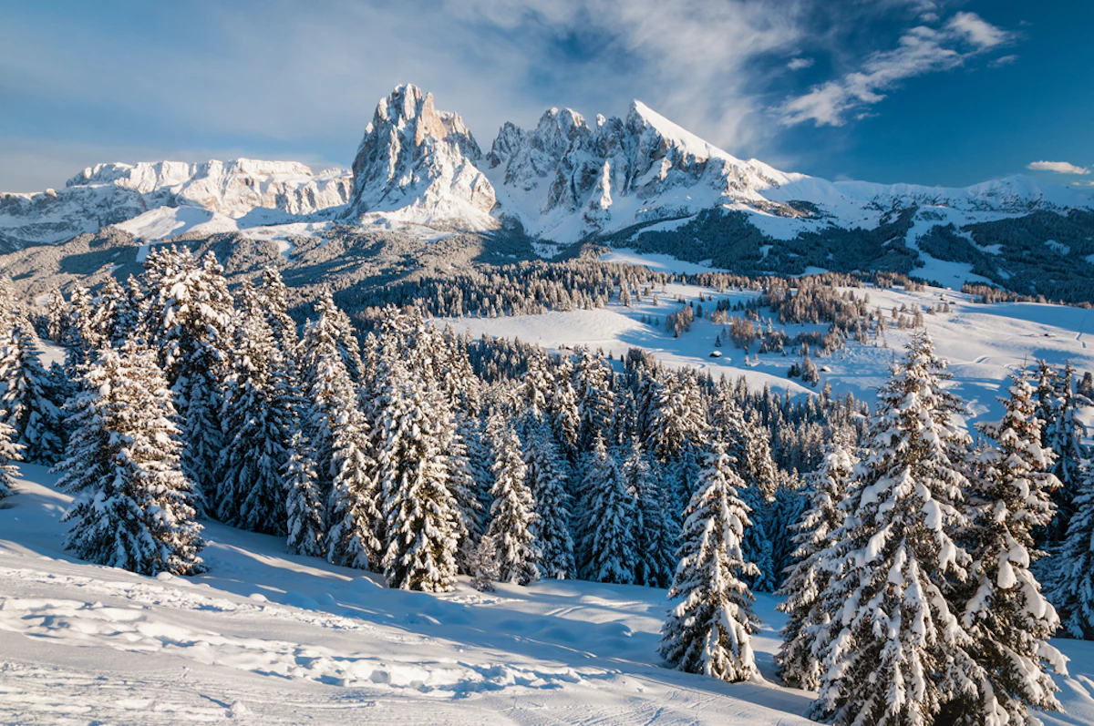 Winter via ferrata climbs near Cortina d'Ampezzo, Dolomites