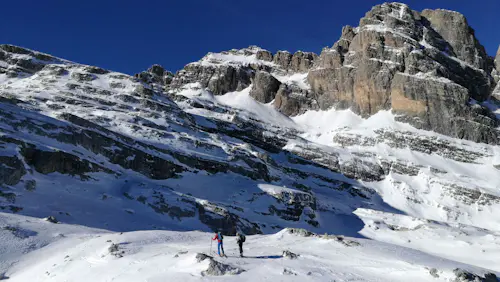 Ski touring day on Cima Roma (2837m) in Madonna di Campiglio