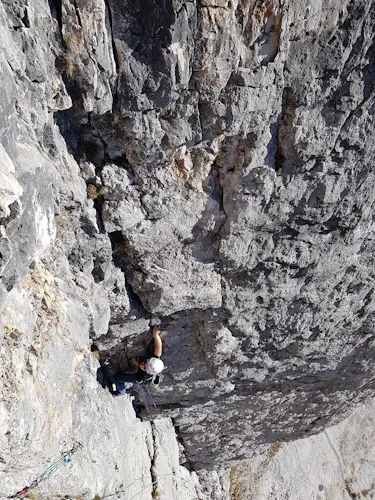 Rock climbing day on the Alvera-Pompanin Route (Tofana di Rozes), Cortina