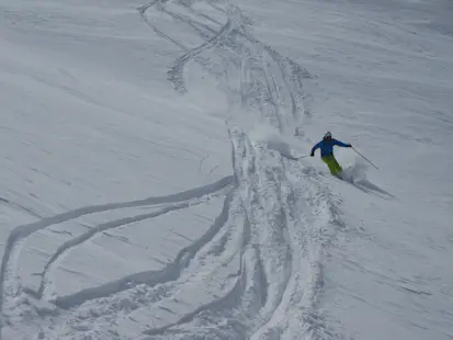 Ski mountaineering day in the Dolomites: Marmolada, Punta Penia