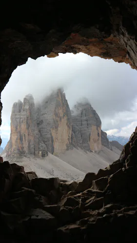 Rock climbing in Tre Cime di Lavaredo, Dolomites