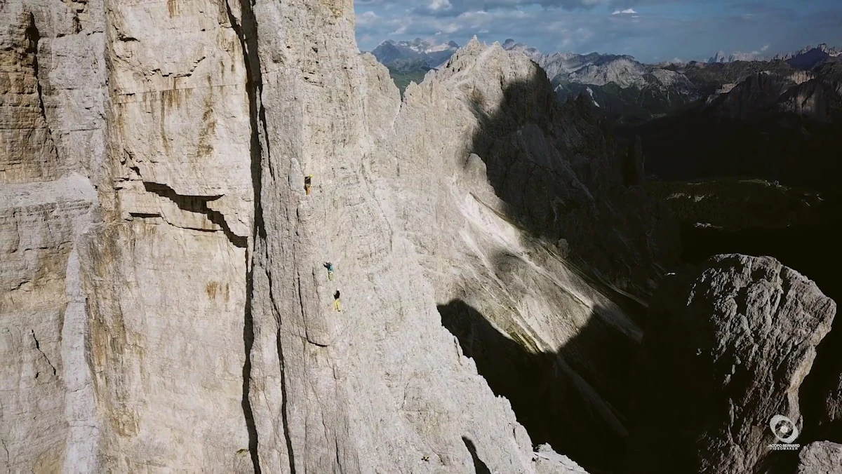 Rock climbing in the Vajolet Towers, Dolomites