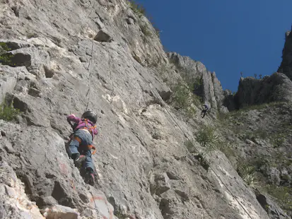 Rock climbing day in the Huasteca Canyon, near El Potrero Chico (Monterrey)