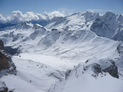 Val Setus Freeride skiing day in the Dolomites