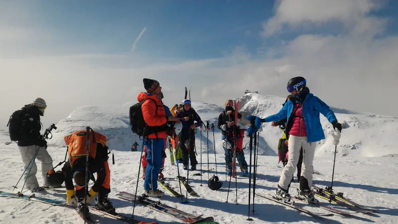 Día de esquí freeride en Val Mesdi, Dolomitas