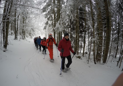 Weekend snowshoeing around Lac Blanc in Les Vosges, France