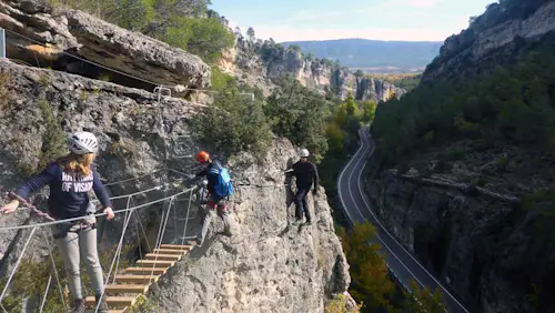 Hoz de Priego, half-day guided via ferrata for families