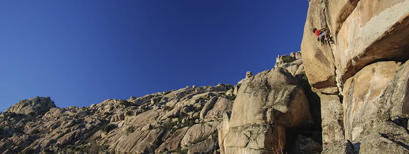 Guided rock climbing in La Pedriza, Spain