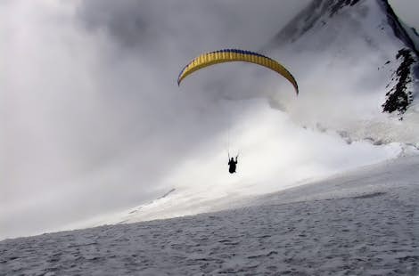 Heli Paragliding on Pigne d’Arolla in the Swiss Alps